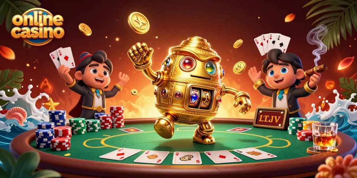 Spin the reels and enjoy the vibrant experience of online casino gaming with energetic characters.