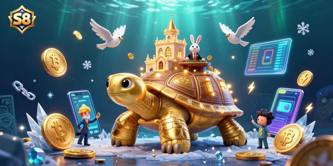 Experience exciting gaming with the S8 golden tortoise casino and vibrant crypto elements.