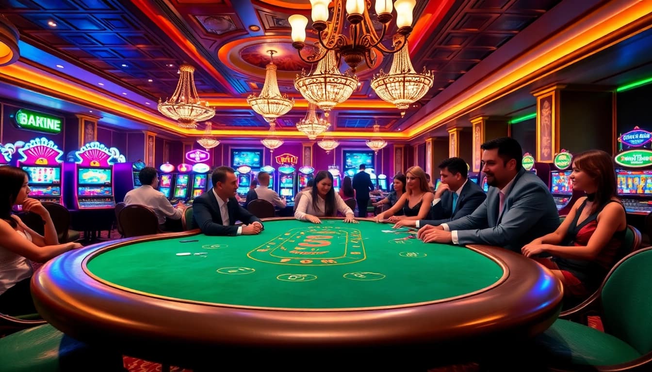 Experience the thrill of uvip娛樂 at a vibrant casino with engaged players.