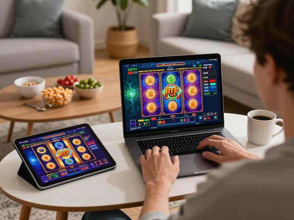 Permainan menarik dengan slot harga toto yang ditampilkan di layar laptop, menyoroti strategi dan kegembiraan