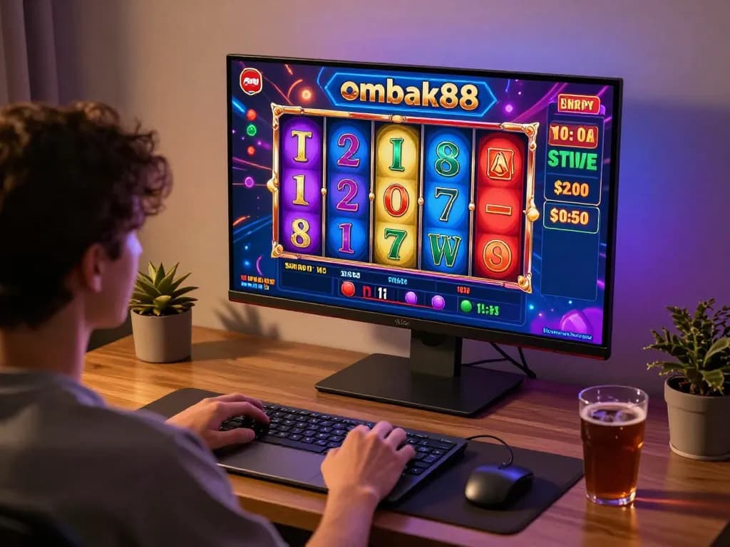 Pemain menikmati slot di ombak88 dalam pengaturan permainan yang nyaman