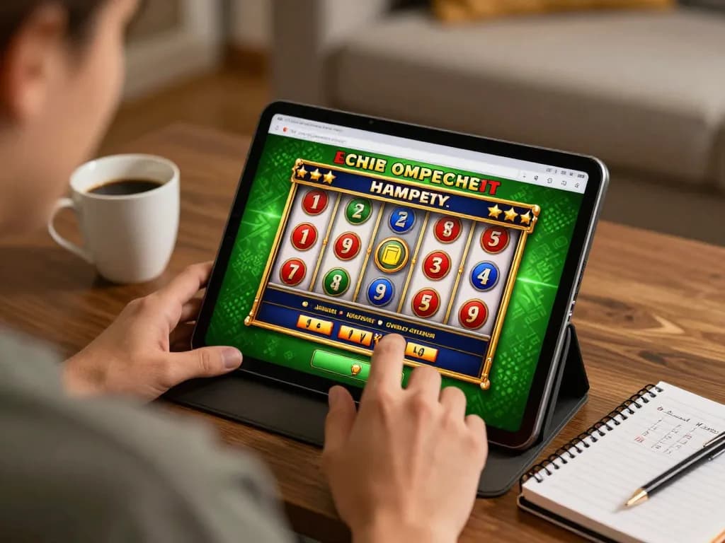 Engaging gameplay on Zood24 platform showcasing vibrant slot graphics while enjoying home comfort.