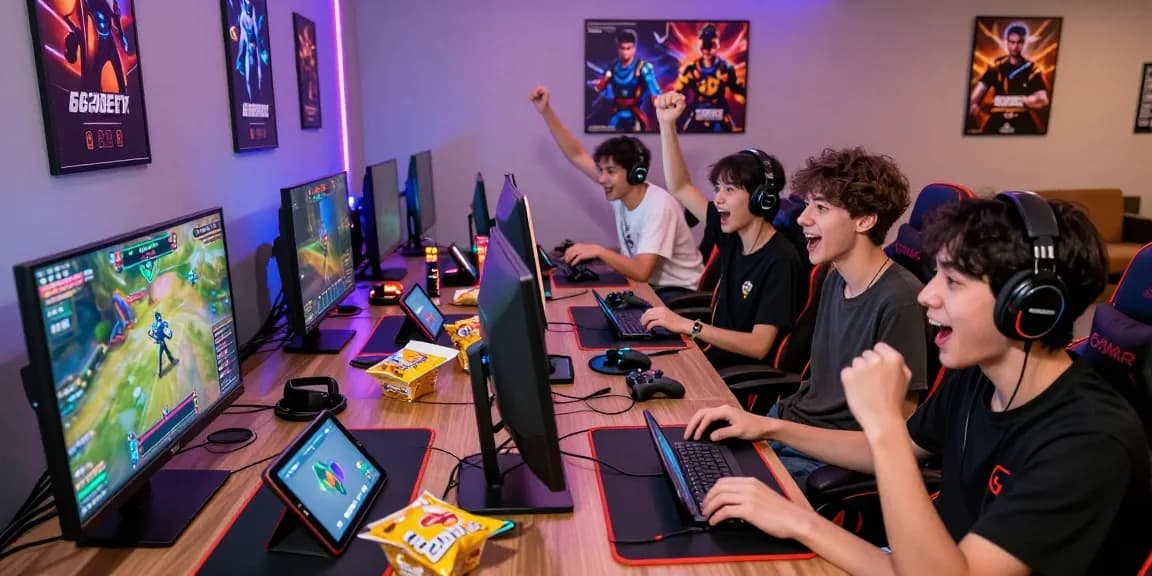 Experience the excitement of the 663Bet Game in a vibrant gaming lounge with friends.