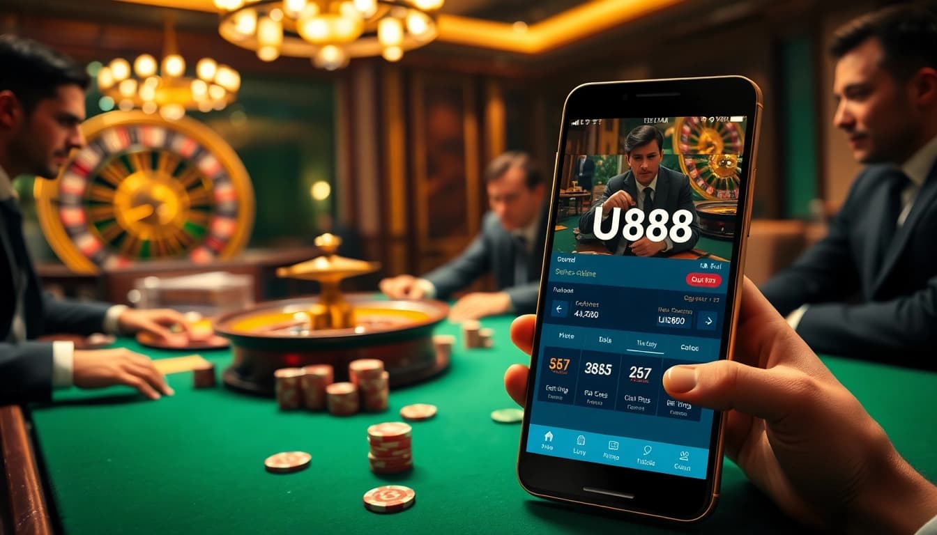 Players enjoying poker at a luxurious casino table while engaging with the uu8888 betting platform