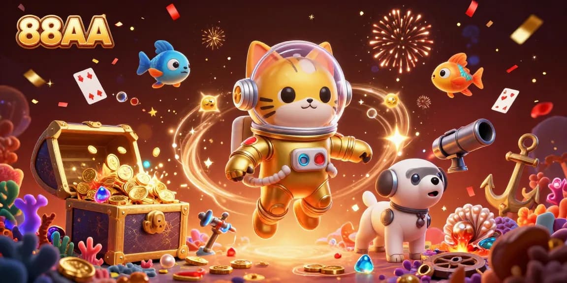 Watch 88AA unfold with vibrant casino elements in a dynamic, immersive 3D scene.