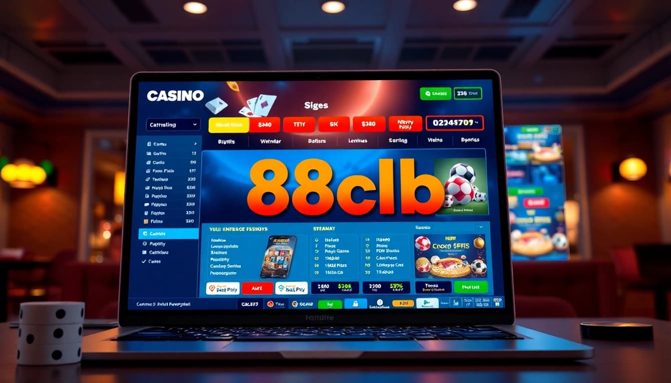 88clb online casino interface featuring user-friendly design and vibrant graphics