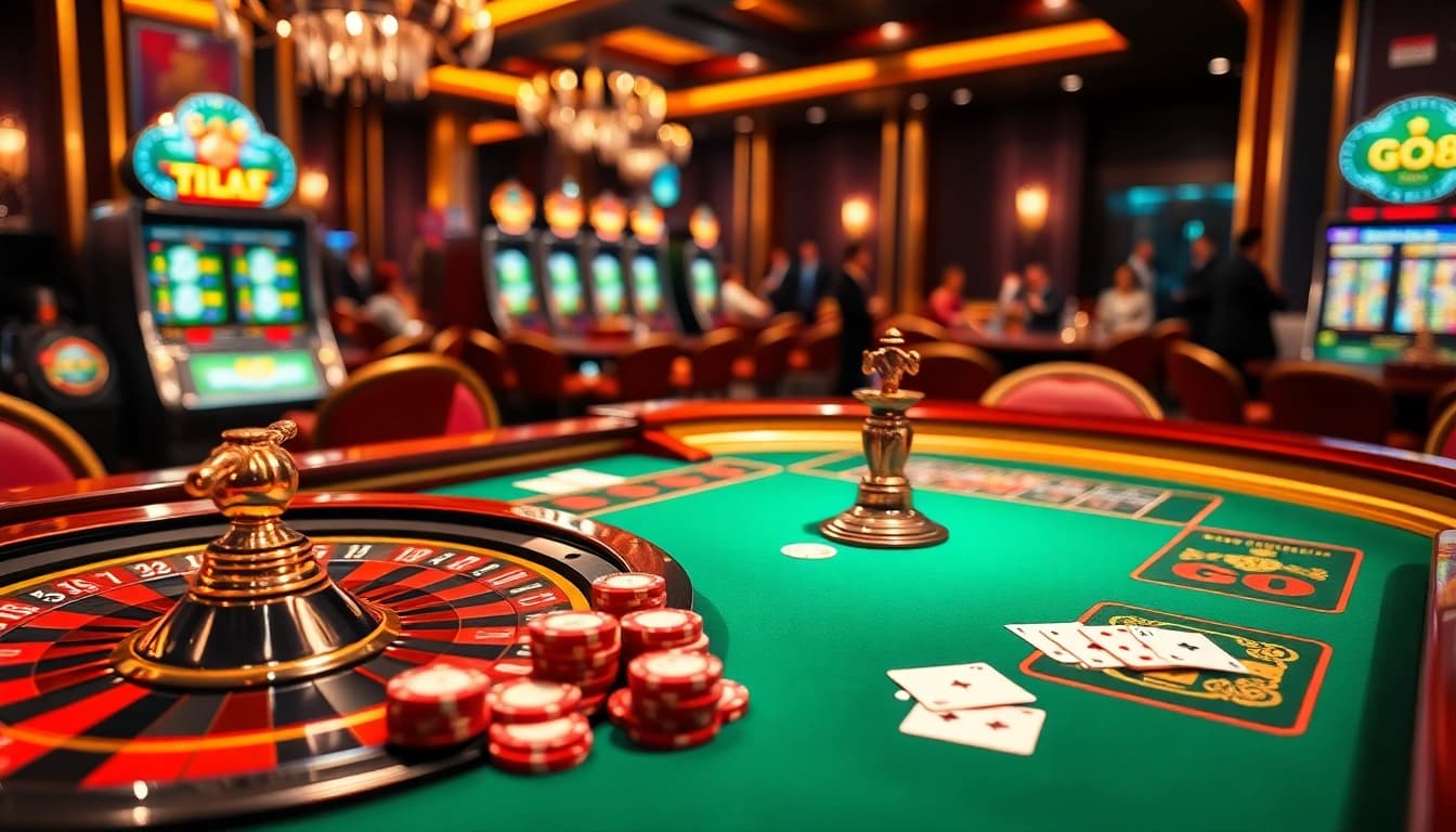 Experience the thrill of GO8 gaming at an upscale casino table with chips and cards.