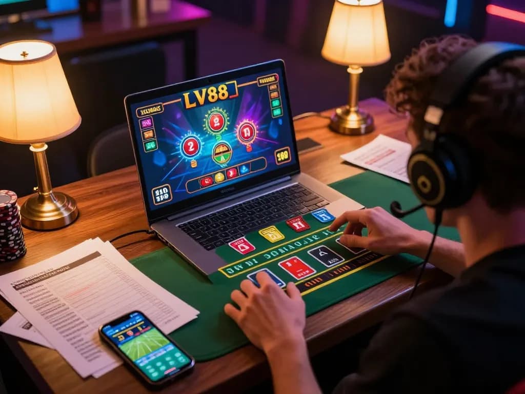 Experience live dealer blackjack gameplay on LV88 with engaging visuals and strategic excitement.