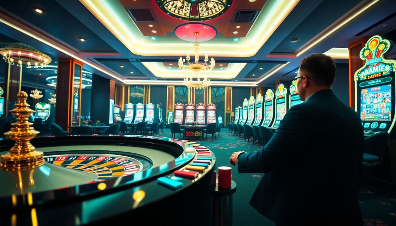 Experience excitement at xx88 with captivating casino tables and vibrant gaming interfaces.