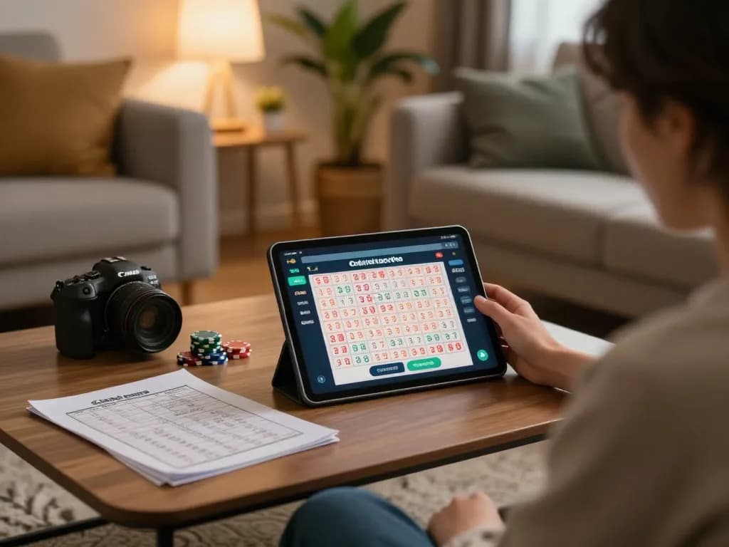 Player engaging in online lottery gaming on 555win, displaying active interface and strategy notes.
