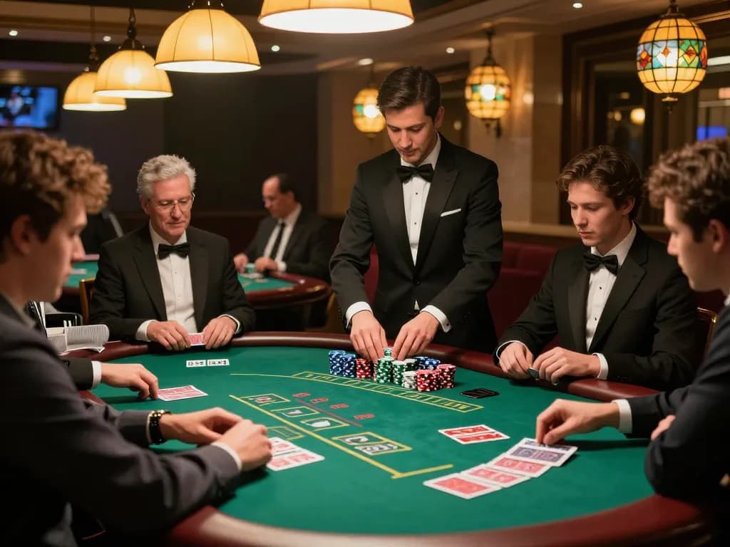 Engaged players strategizing at a sunwin blackjack table, enhancing their gaming experience.