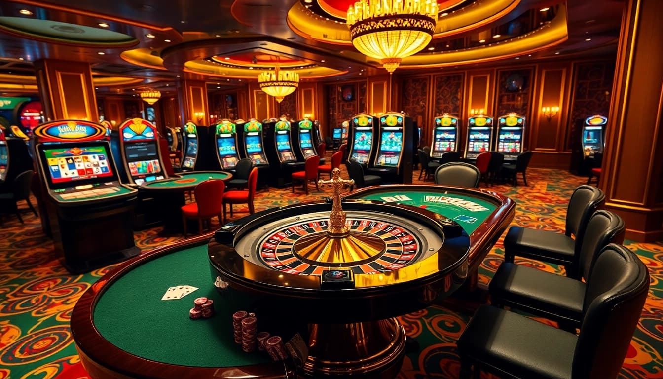Experience the thrill of gaming with link jun88 at a luxurious casino table full of action.
