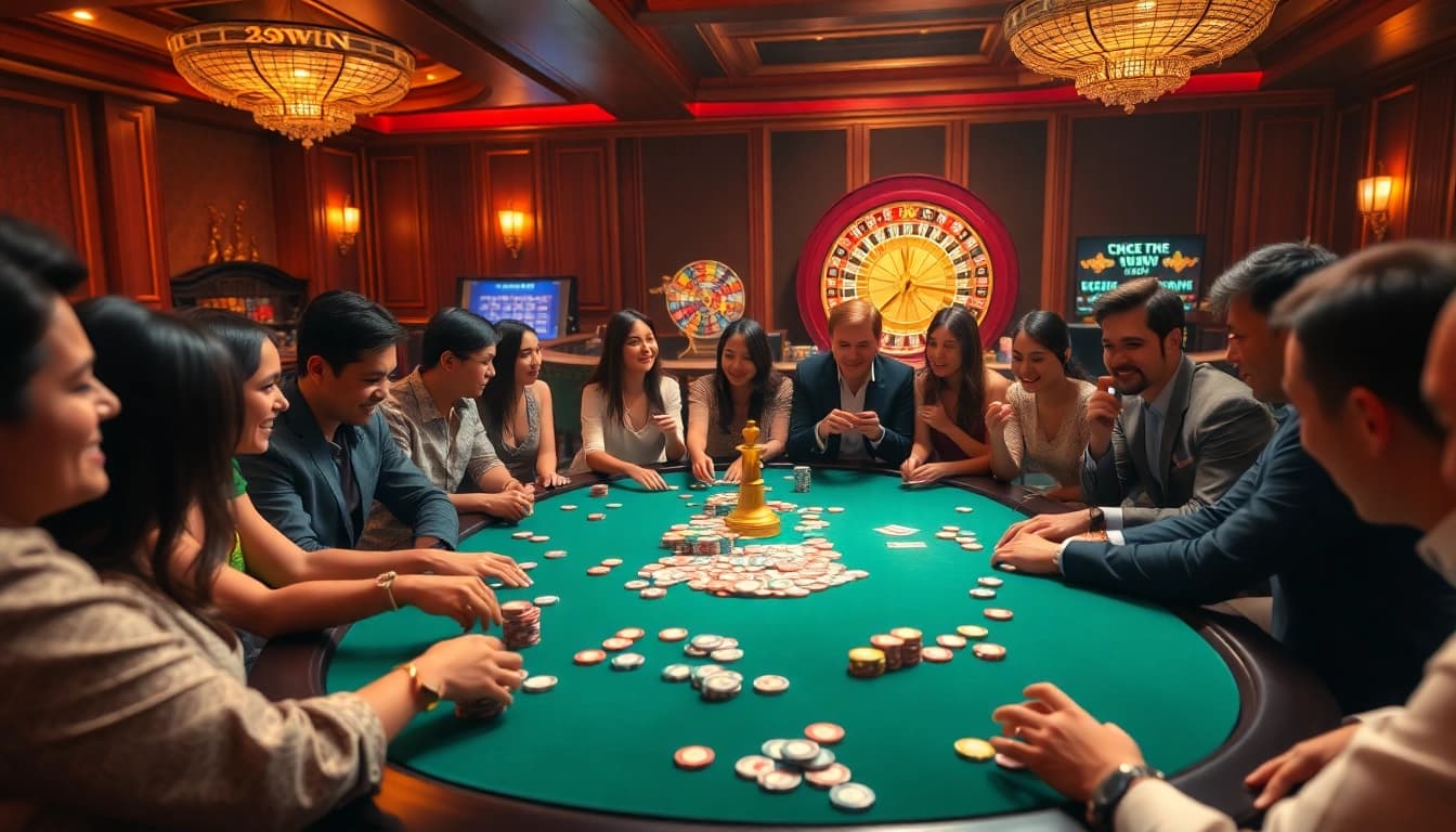 Experience the thrill of gambling with 58win at a vibrant casino table.