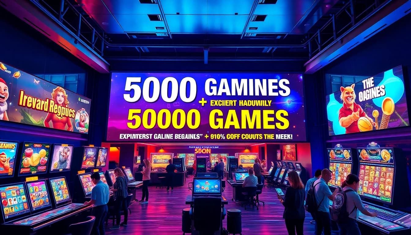 Experience the thrill of 5000+ games at https://sv66s.net/ with vibrant visuals of an exciting online gaming platform.