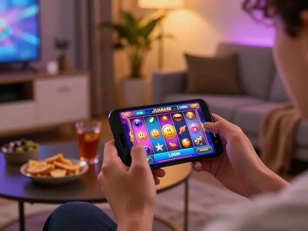JUARA88 LOGIN enables players to access exciting slot games from home, showcasing vibrant mobile gaming.