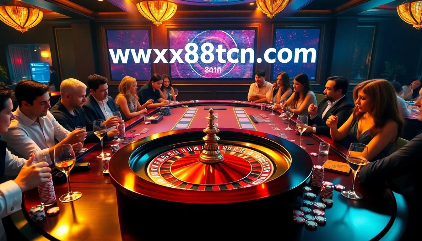Experience excitement at https://xx88csn.com/ with a vibrant roulette table and eager players.