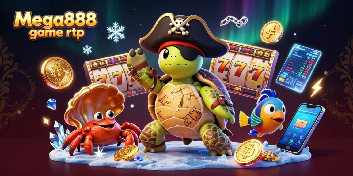 Experience the excitement of mega888 game rtp with a vibrant casino undersea scene featuring colorful characters and interactive elements.