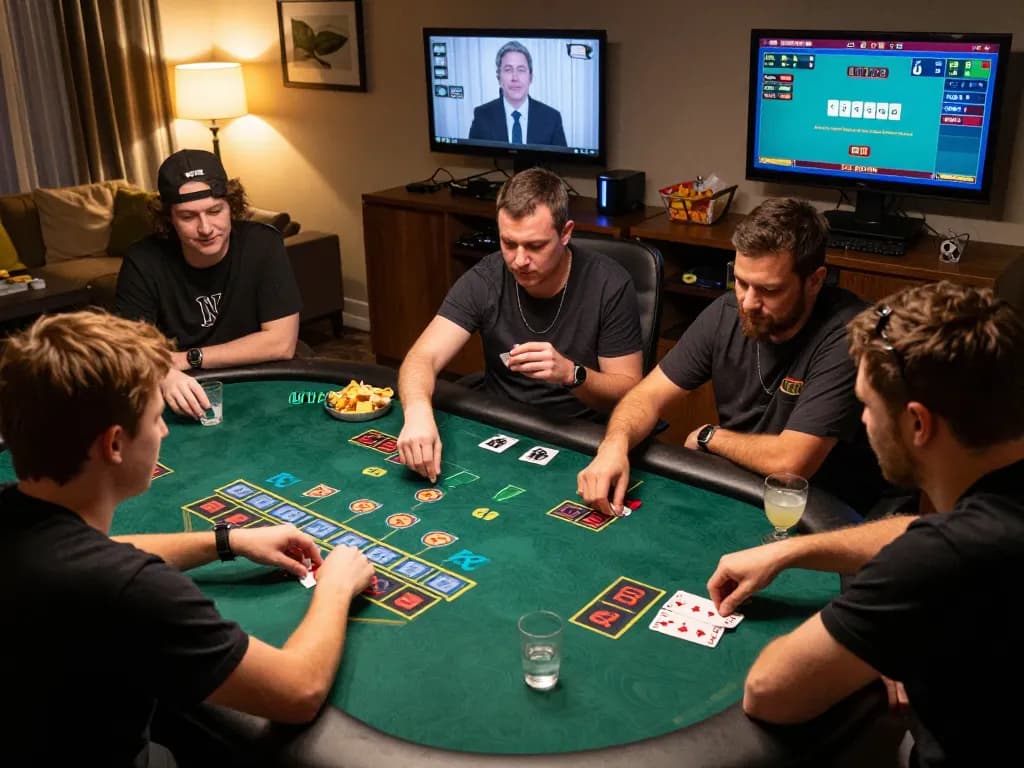 Experience strategic gameplay at ALO8 with players engaging in blackjack on a vibrant digital table