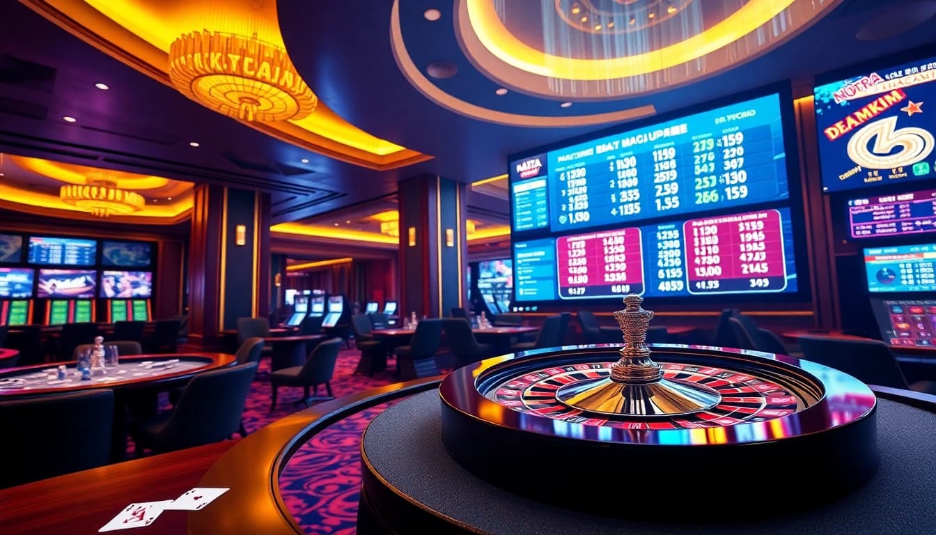 View the exciting Data Macau live draw results with vibrant poker chips and casino elements.