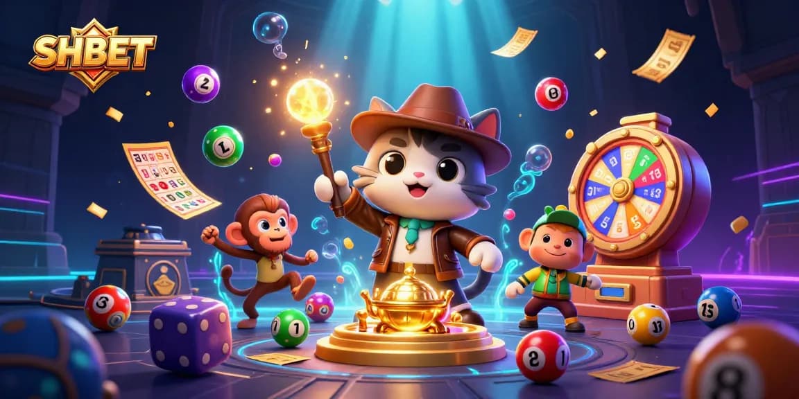 Experience thrilling gameplay at SHBET with an adventurous 3D illustration showcasing vibrant casino elements.