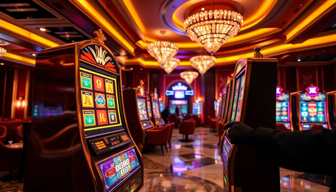 Player enjoying a thrilling slot gacor experience at a luxurious casino.