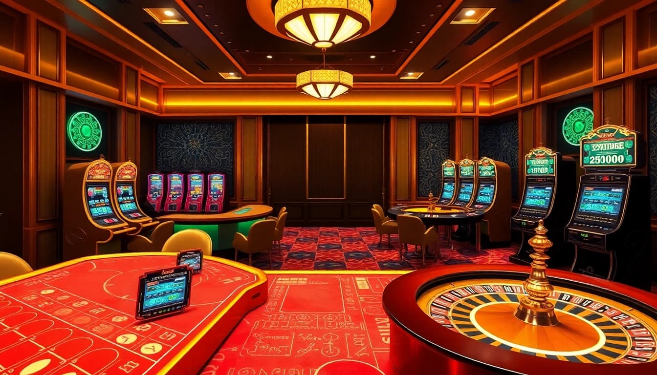 Experience casino excitement with games at https://go8.monster/, featuring vibrant tables and slot machines.