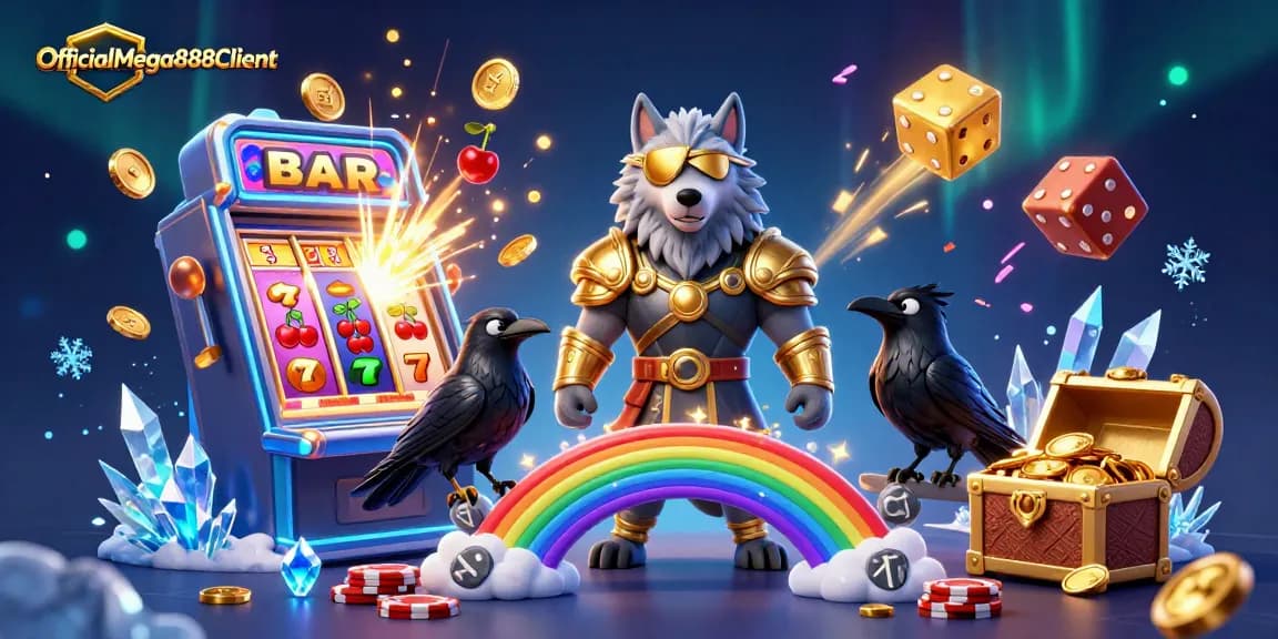 Experience the excitement with OfficialMega888Client as charismatic characters interact in a captivating casino environment.