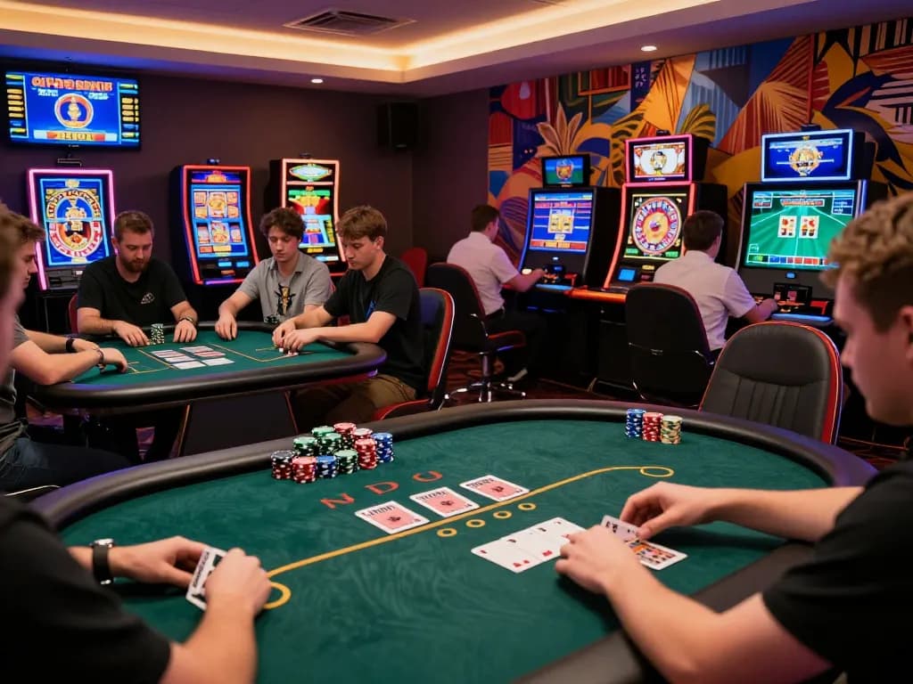 Players engage in strategy-rich poker gameplay at tg88 online casino, showcasing competitive atmosphere.