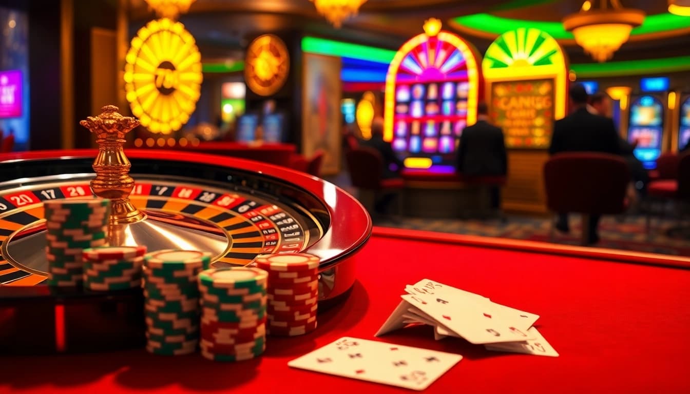 Experience the thrill of winning at the casino with vibrant visuals of 789 win games, featuring roulette and poker.