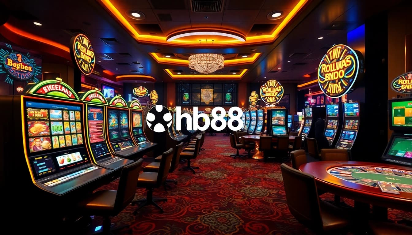hb88 online casino gaming environment with vibrant slots and live dealers