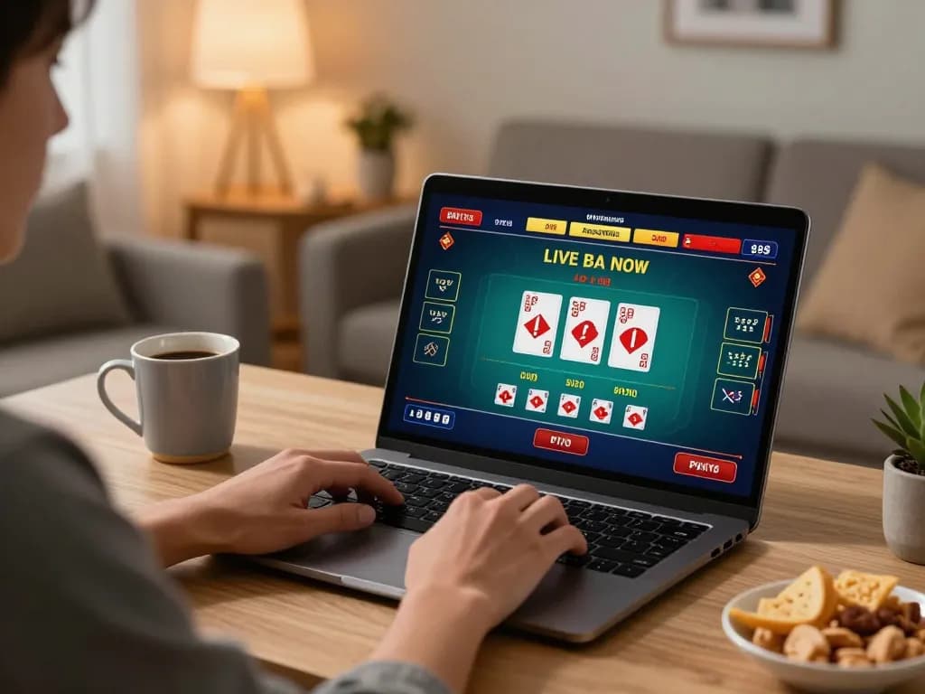 Engaging online gaming session at https://f168.sarl/ with player focused on live dealer card game.
