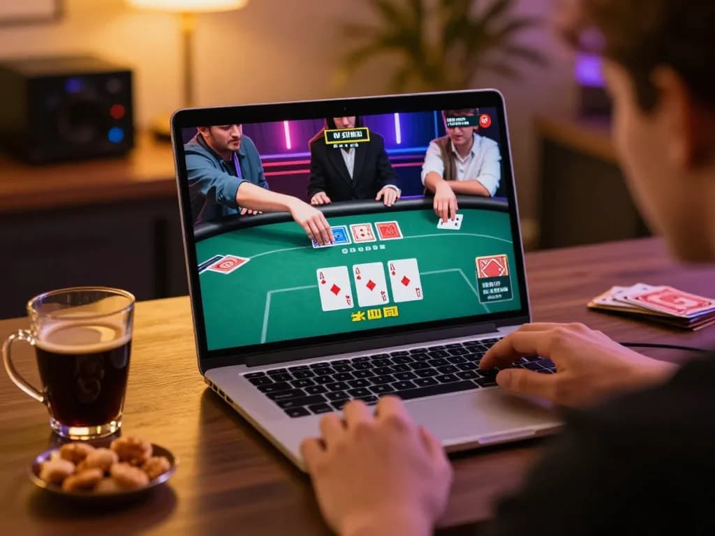 Experience the excitement of FC88 as a player engages in an online poker game, capturing strategic gameplay moments.