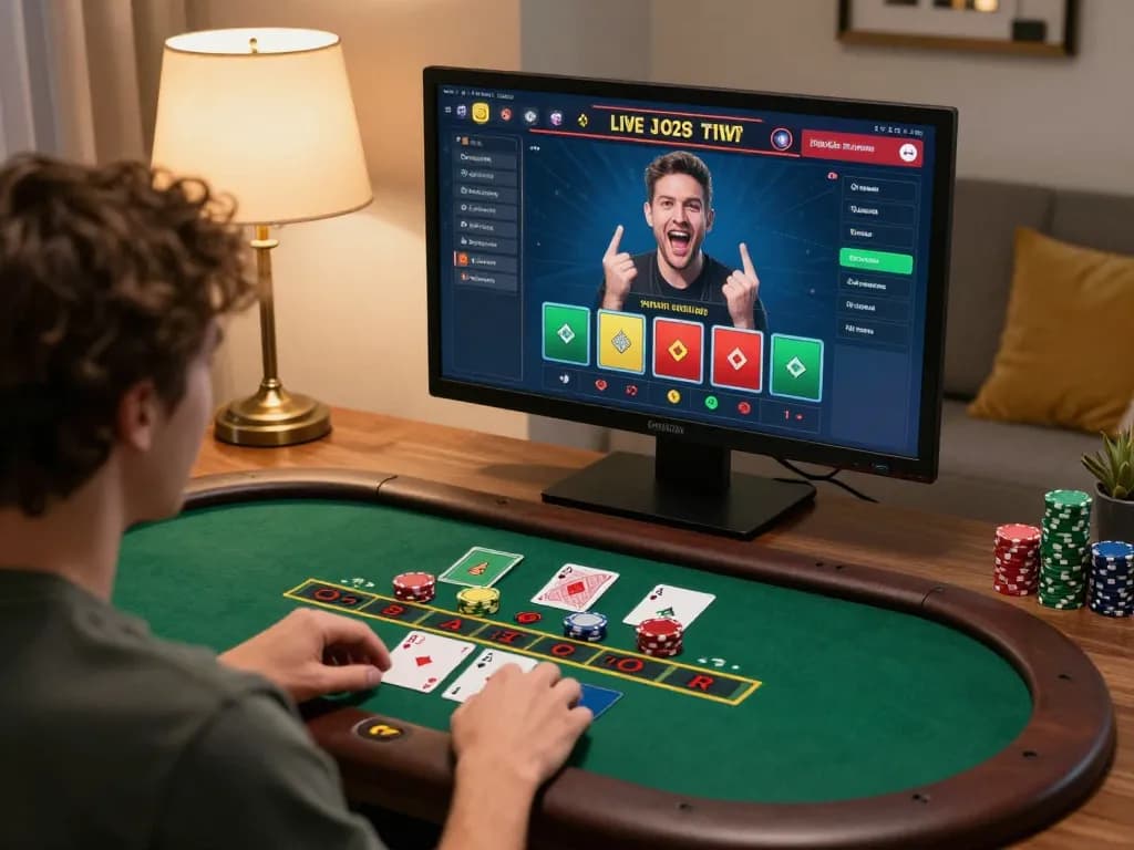 Nohu90 player enjoying a thrilling live dealer blackjack game from home with strategic focus