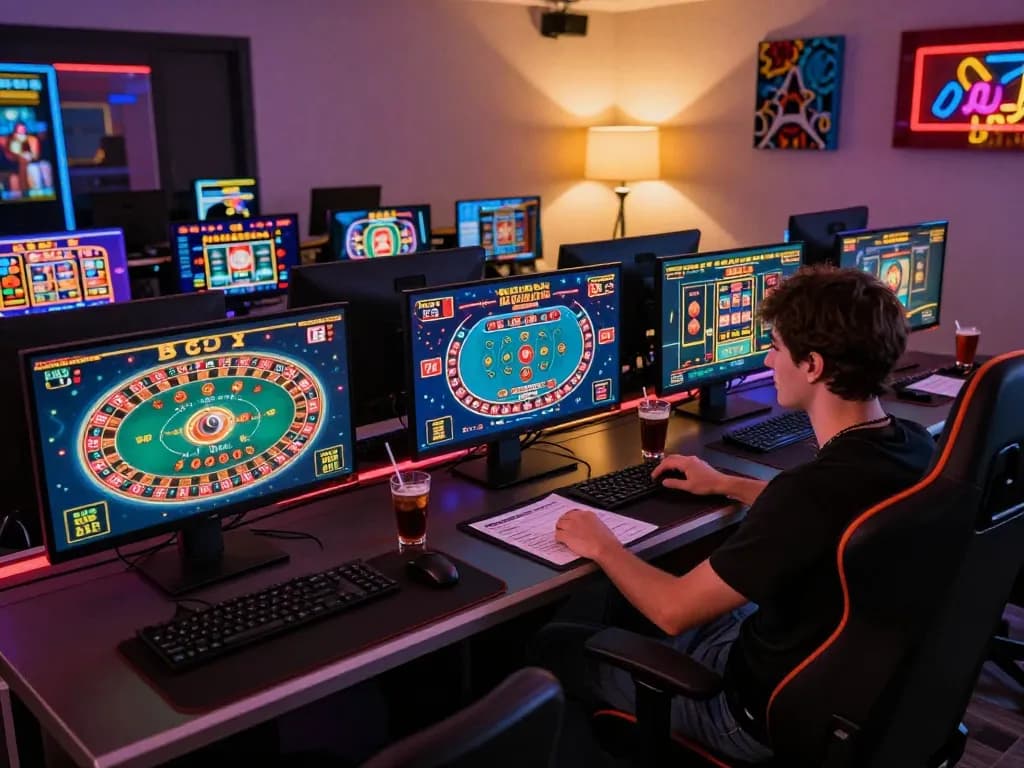 Engaging in online gaming on g28 com with multiple casino games displayed, showcasing dynamic gameplay.