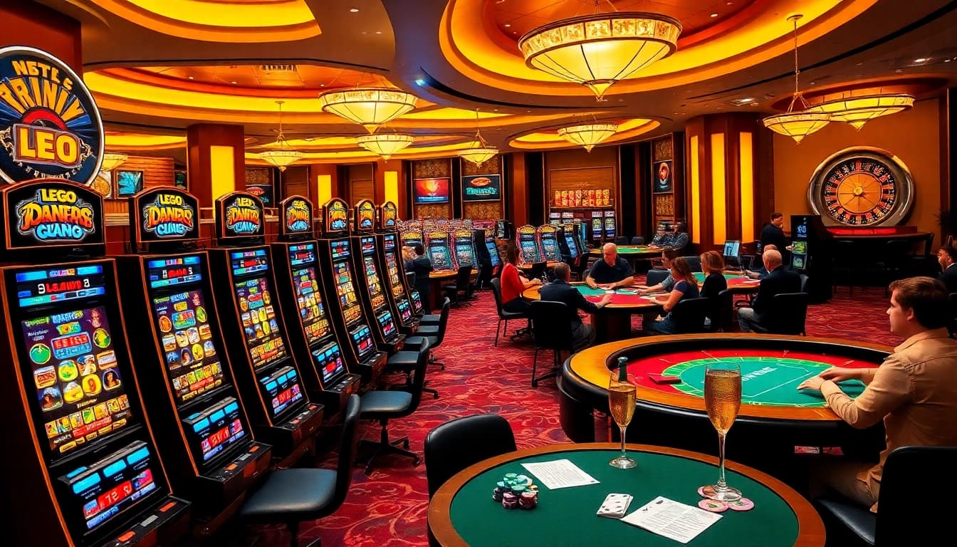 Experience excitement with lego138 slot machines in a bustling casino environment.