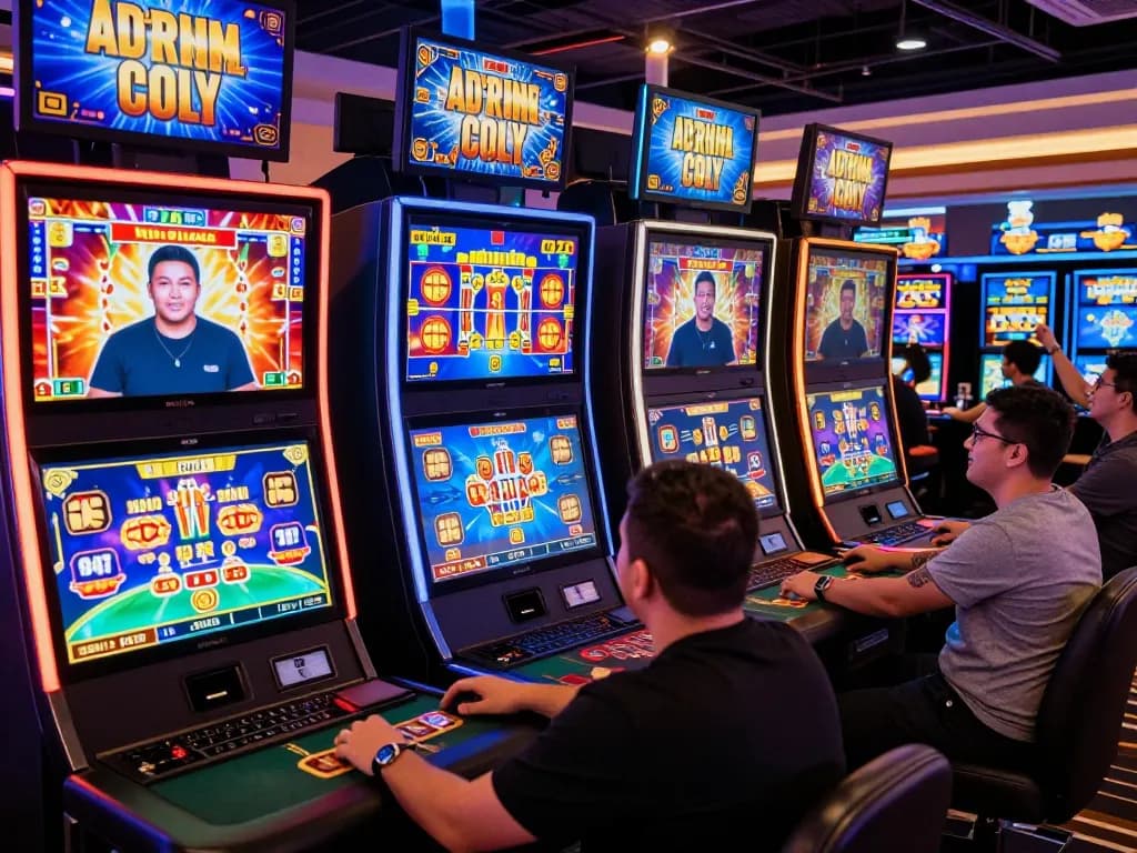 Engaging online gaming atmosphere at https://luckywin.free/ showcasing players enjoying vibrant slots and live dealer interaction.