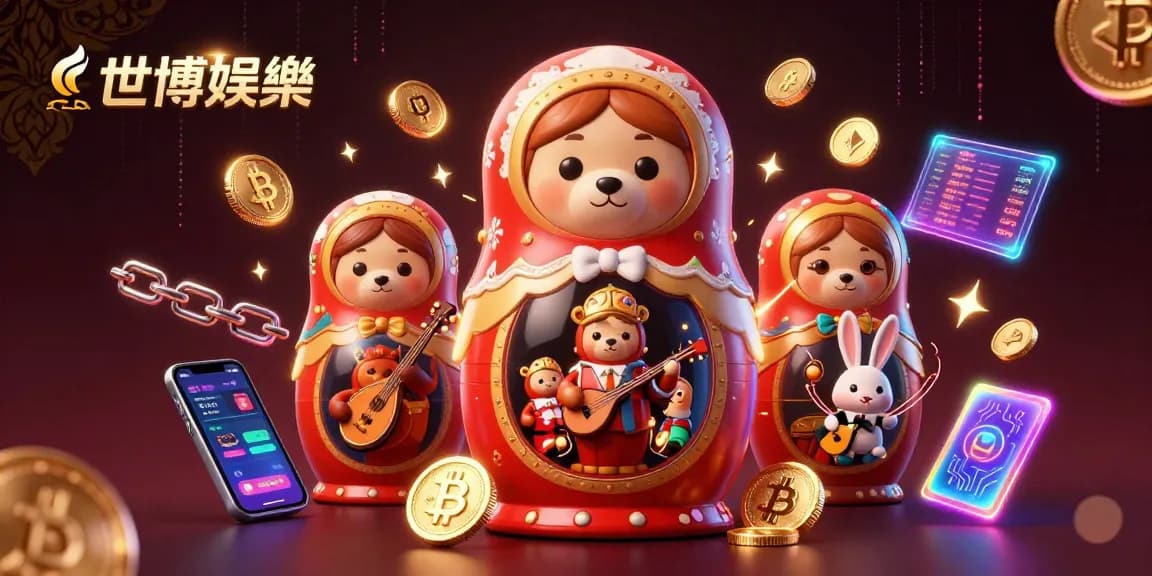 世博娛樂的圖像展示了充滿活力的賭博場景，有多位角色和數字貨幣元素。