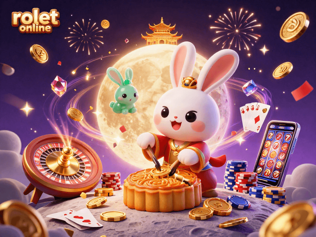 Experience rolet online excitement with a whimsical moon rabbit theme and dynamic gambling elements.