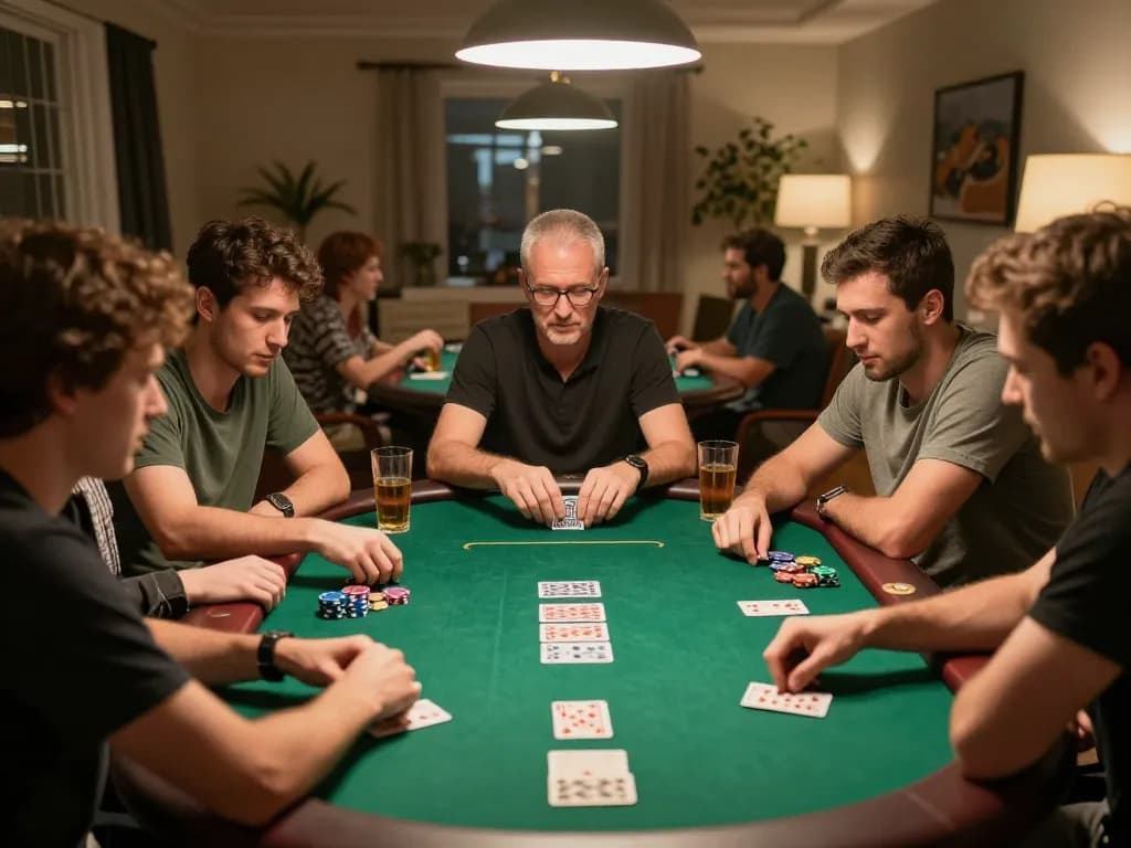 Exciting poker gameplay scene at home featuring Gsc108 with players engaged in a friendly competition.