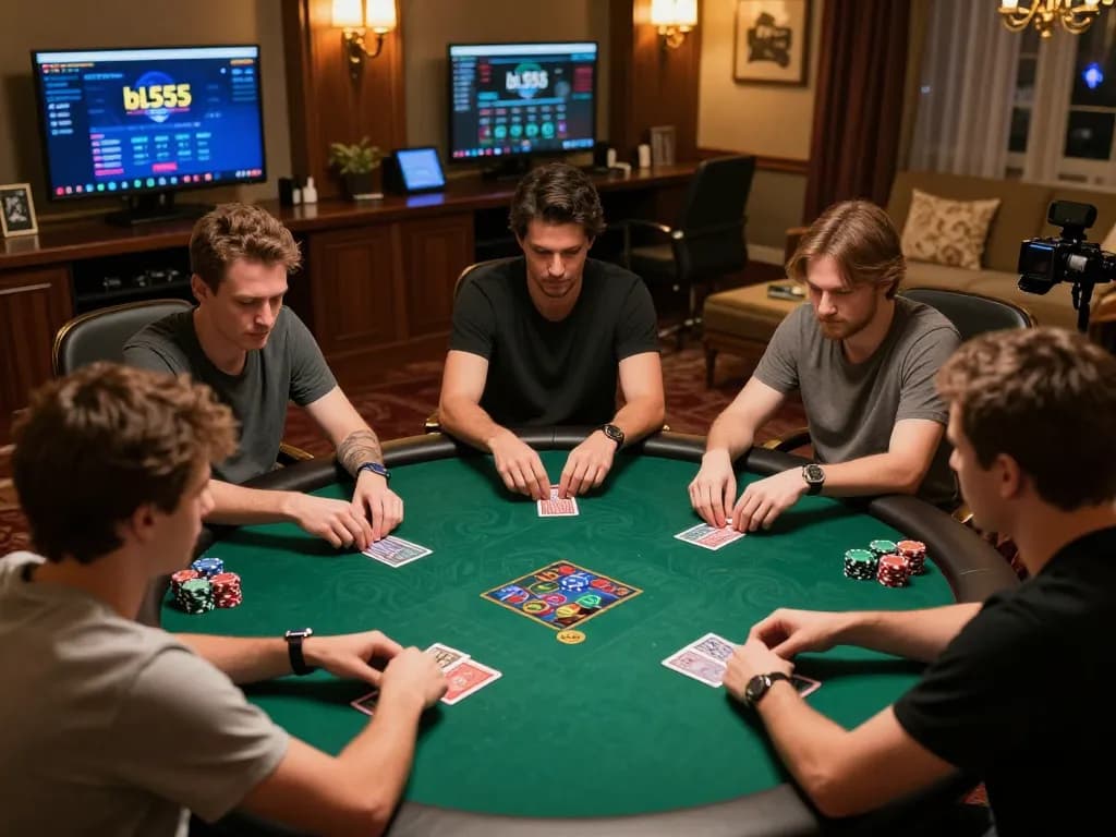 Players engaging in an exciting poker game on bl555, showcasing their strategies and focused actions.