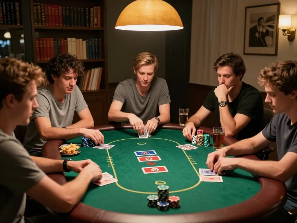 Players engaging in a friendly poker night with du88 stakes at a beautifully set table.