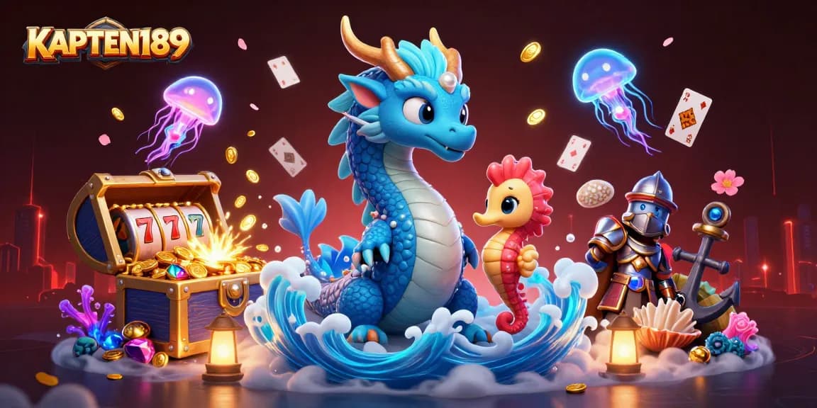KAPTEN189 menawarkan pengalaman bermain slot online yang seru dengan ilustrasi naga yang mengesankan.