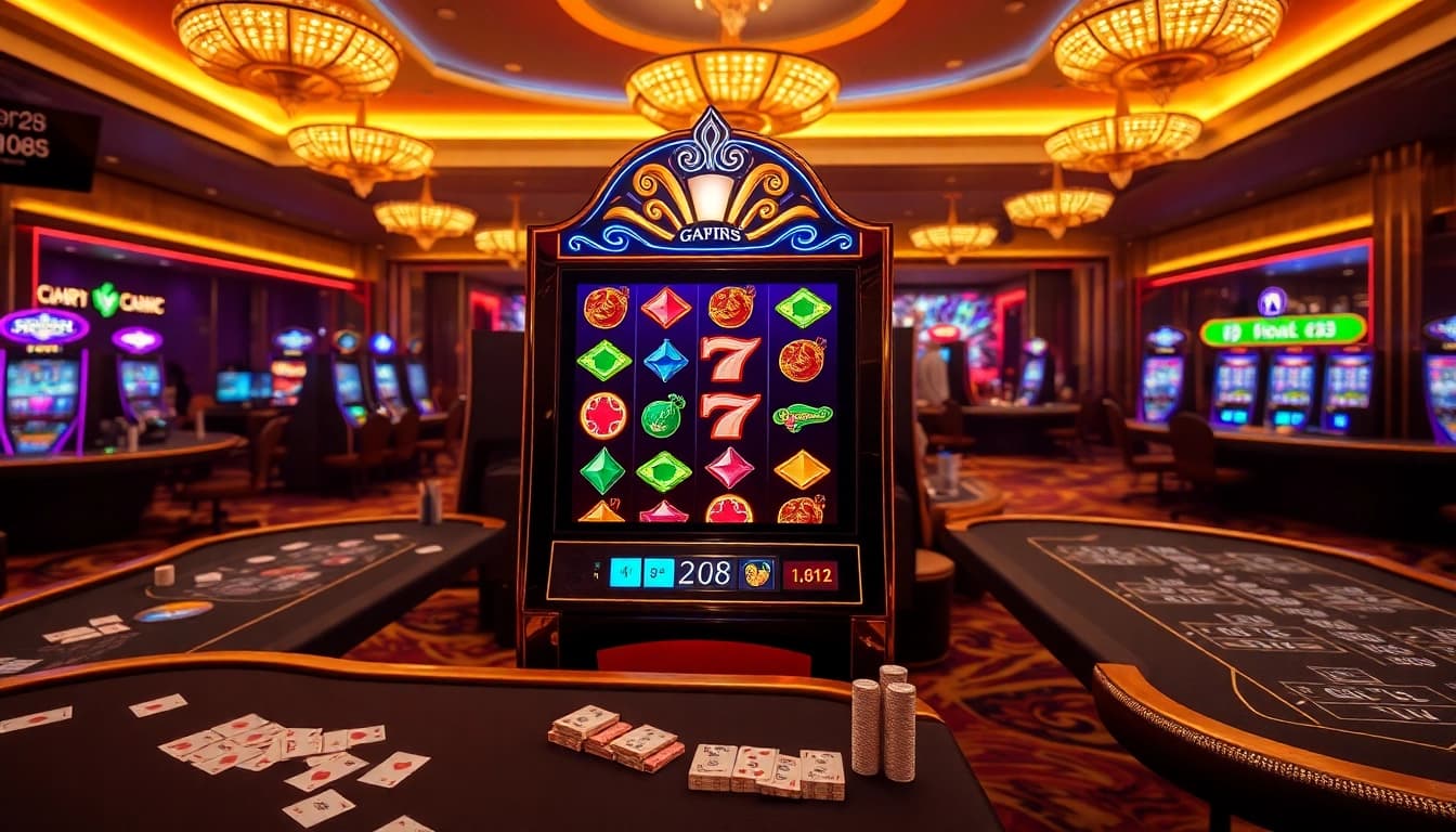 Engage with thrilling gameplay through login OLYMPUS88, showcasing an elegant online casino scene.
