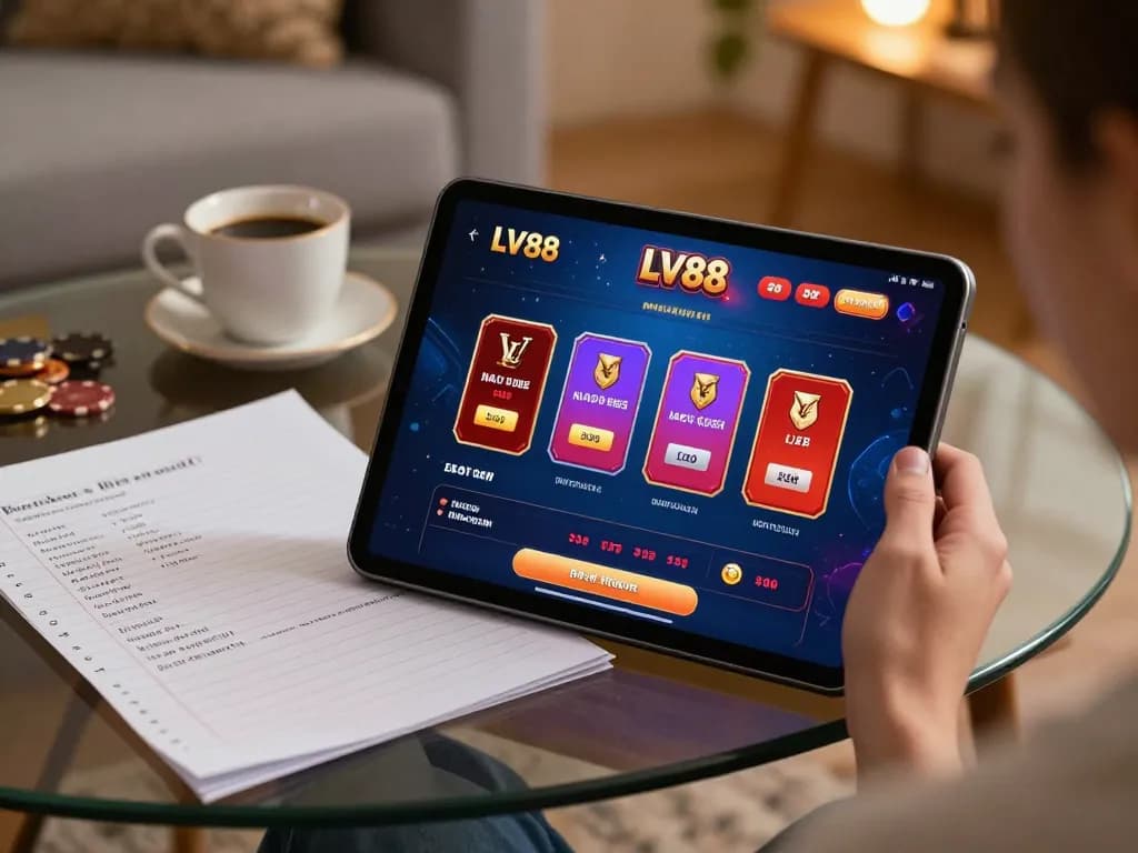Engaging online gameplay on lv88cha.com during a cozy home session
