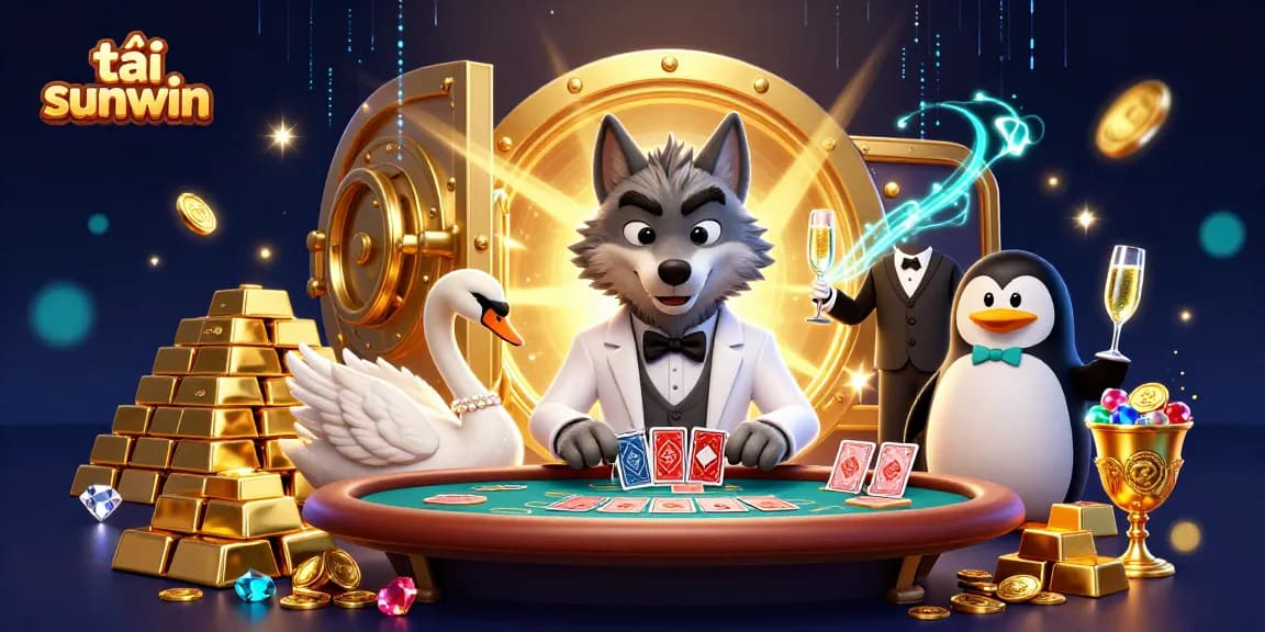 Experience exciting gameplay of tải sunwin with vibrant casino characters and treasures.