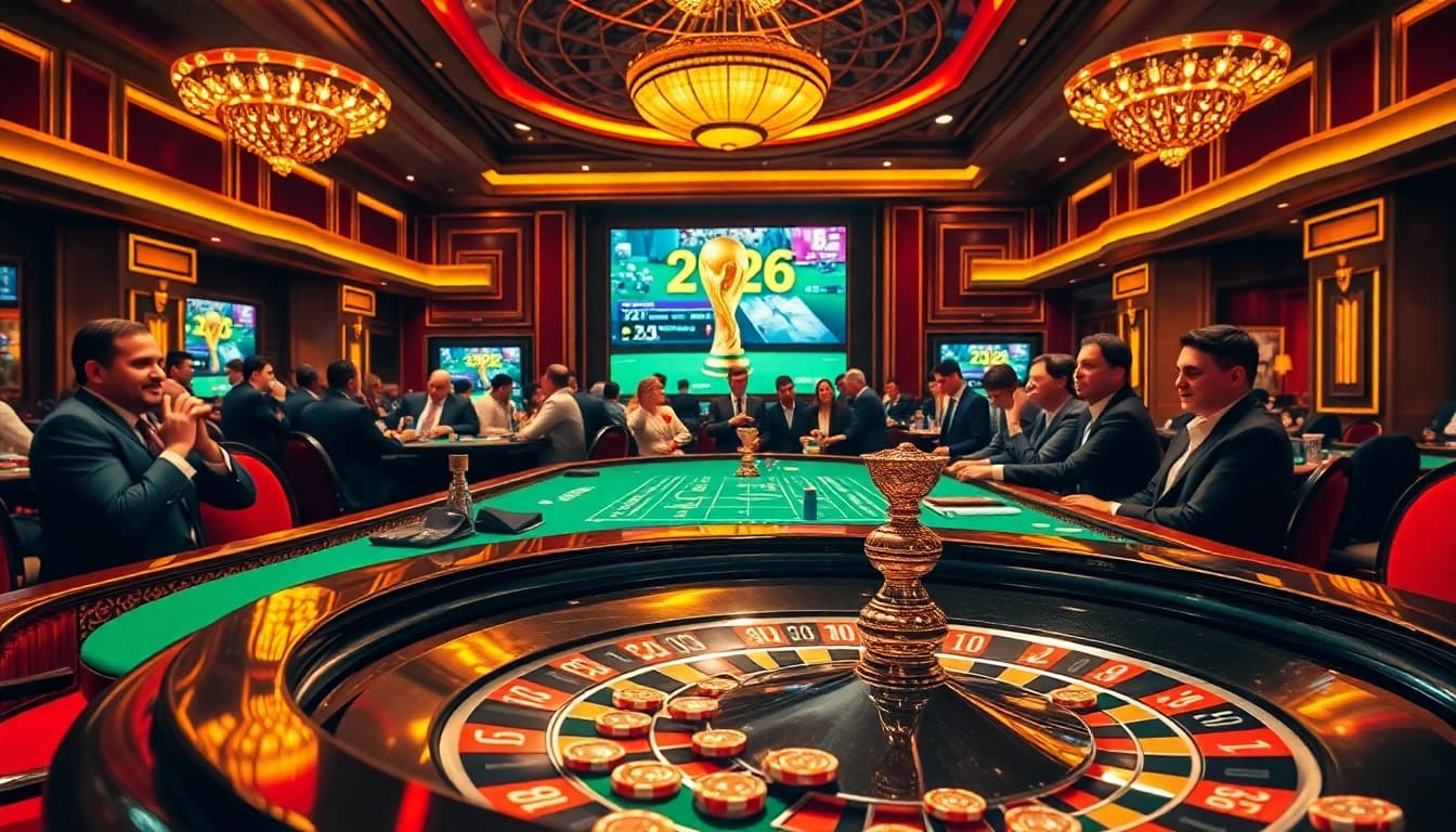Experience the thrill of Judi Piala Dunia with intense betting action at a luxurious casino.