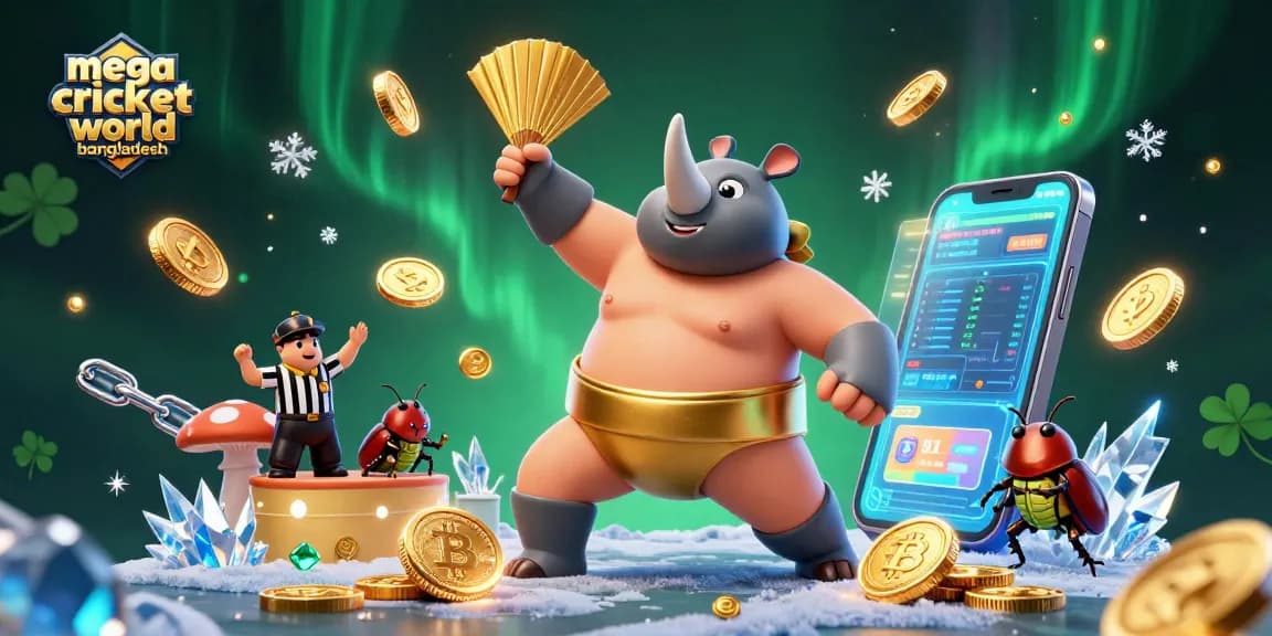 Engage with mega cricket world bangladesh through thrilling bets and casino excitement, featuring vibrant characters.