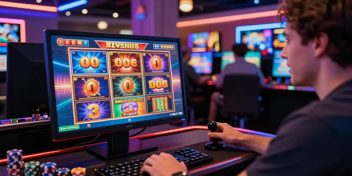 Player enjoying bonus buy slots in a modern online casino environment with vibrant graphics and gaming elements.