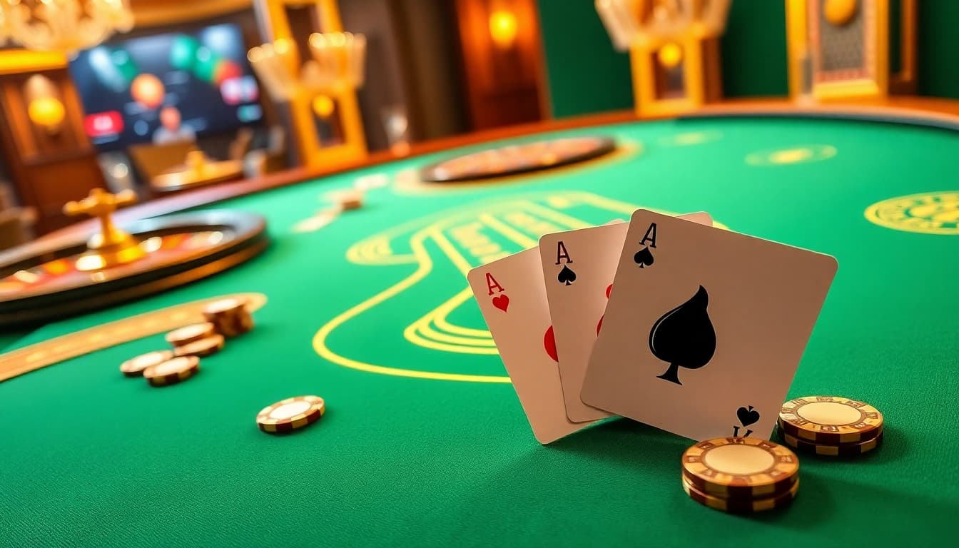 Experienced gamblers strategizing at the 98win blackjack table in a luxurious casino setting.