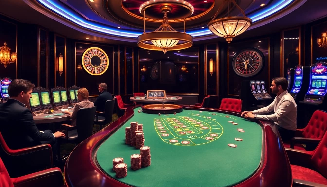 Experience the thrill of u31 vip เข้าสู่ระบบ at an upscale casino table with engaging players.